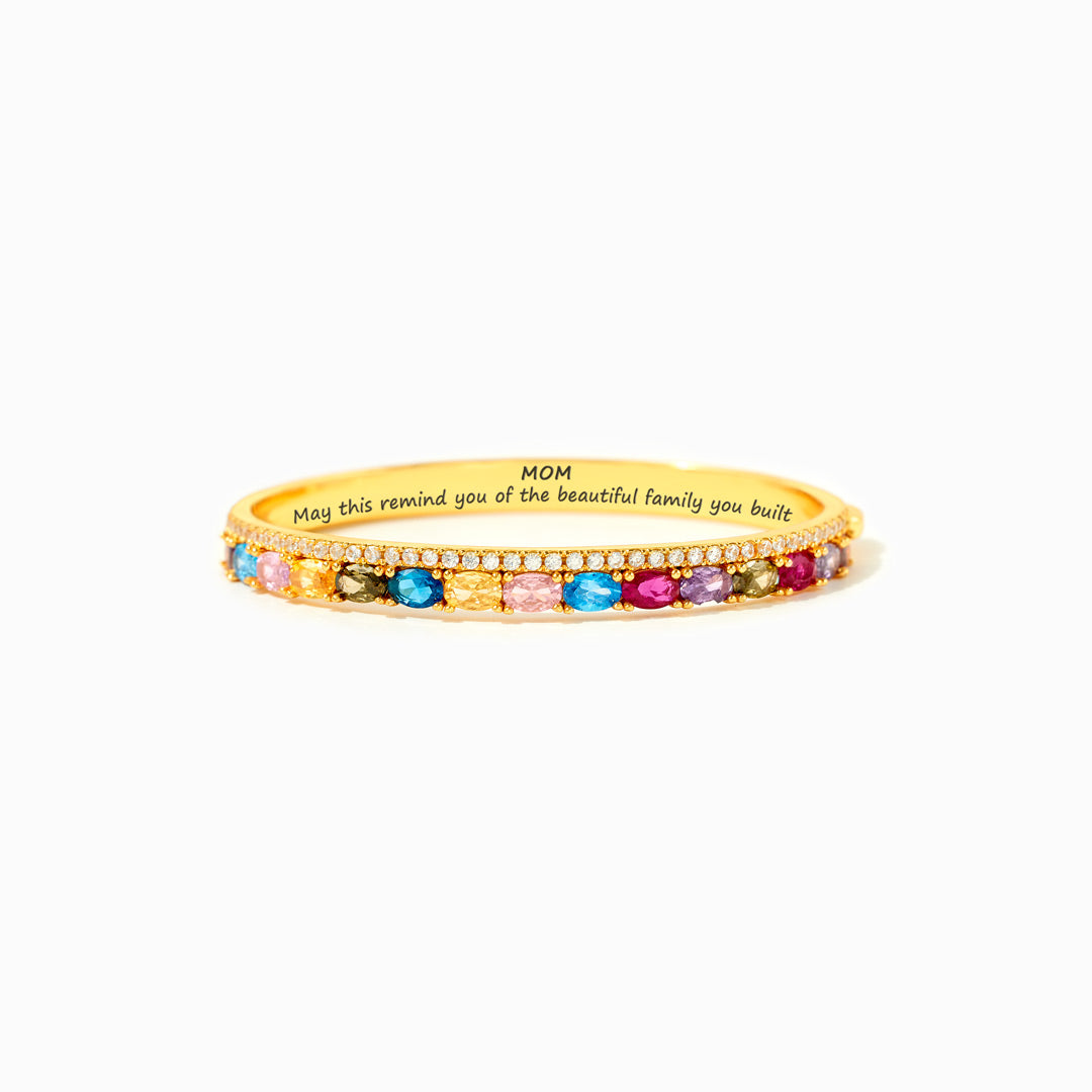 Beautiful Family 1-14 Oval Birthstone Bangle