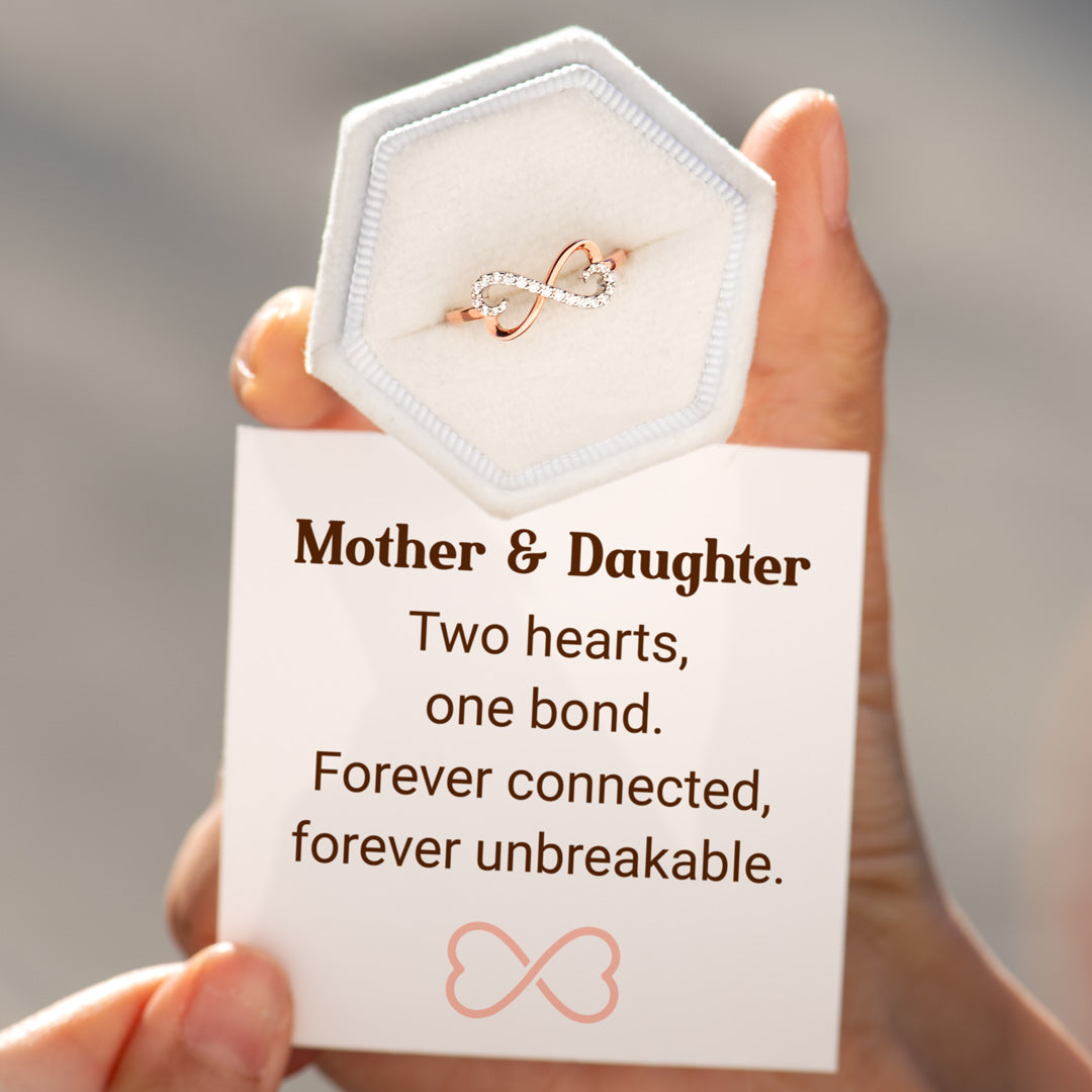 Forever Connected Two Hearts Infinity Ring