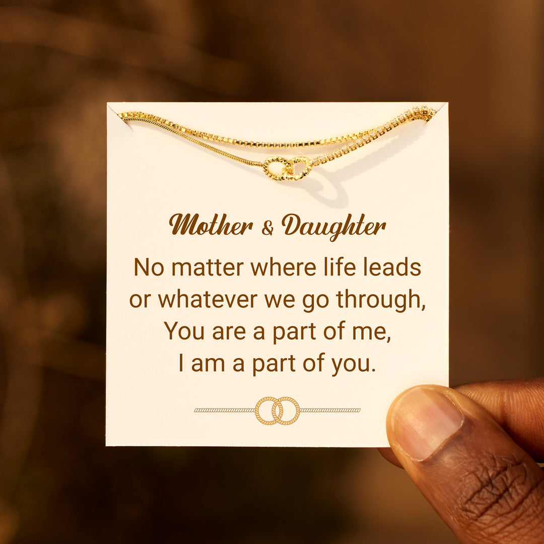 Mother & Daughter Interlock Stacked Bracelet