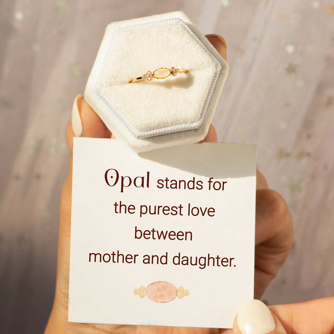 The Purest Love Matching Oval Cut Opal Ring