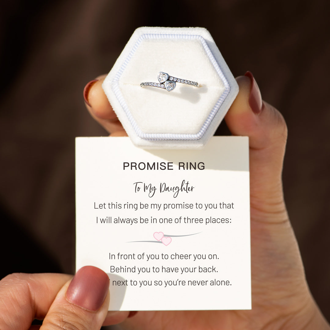 Promise Ring For Daughter Two Heart Ring