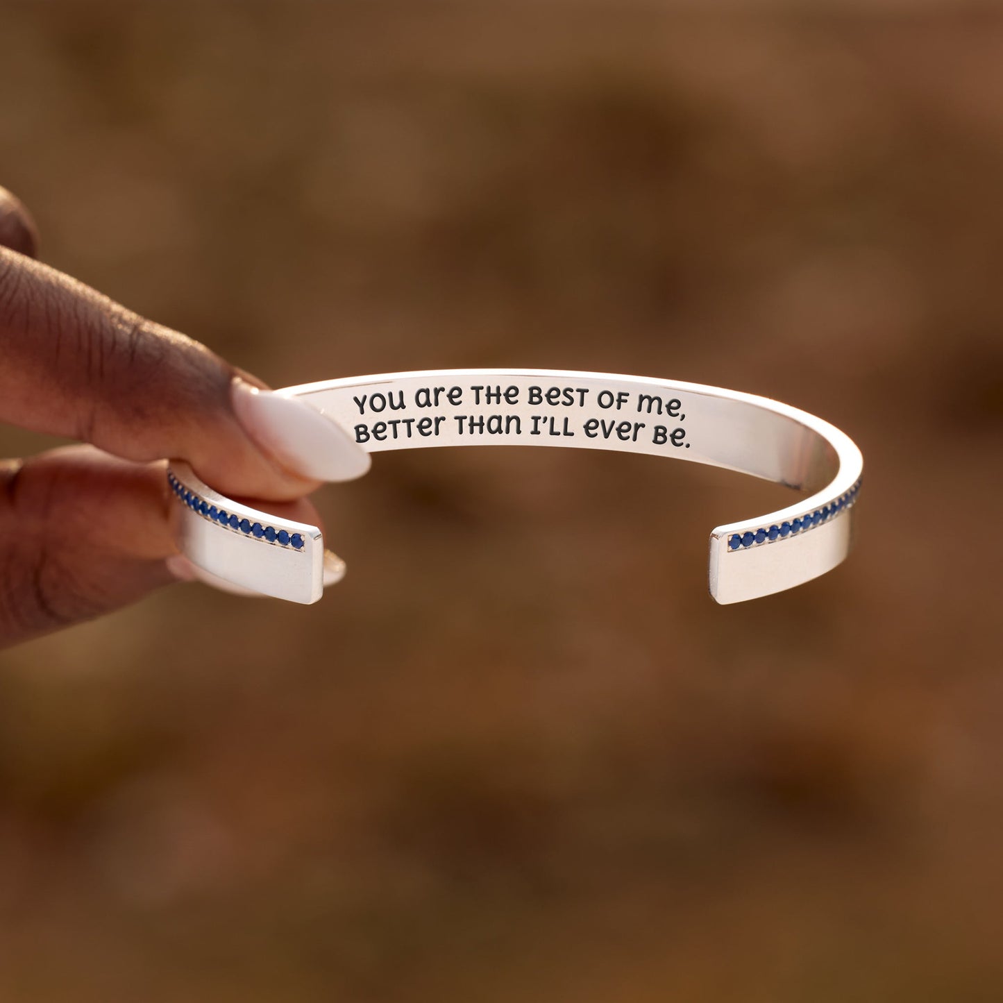 You're The Best Of Me Blue Strip Bangle