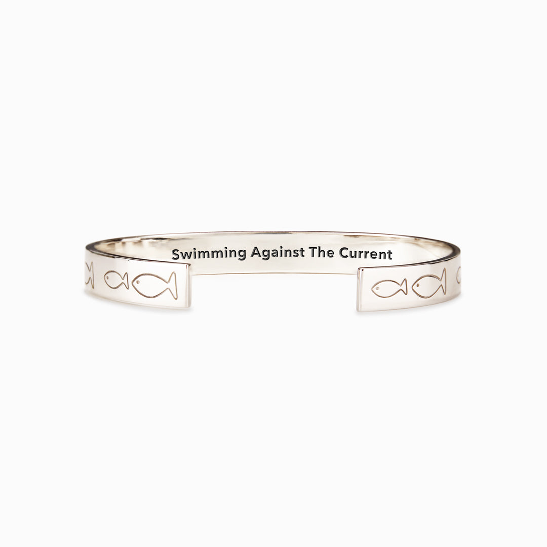 Swimming Against The Current Fish Bangle