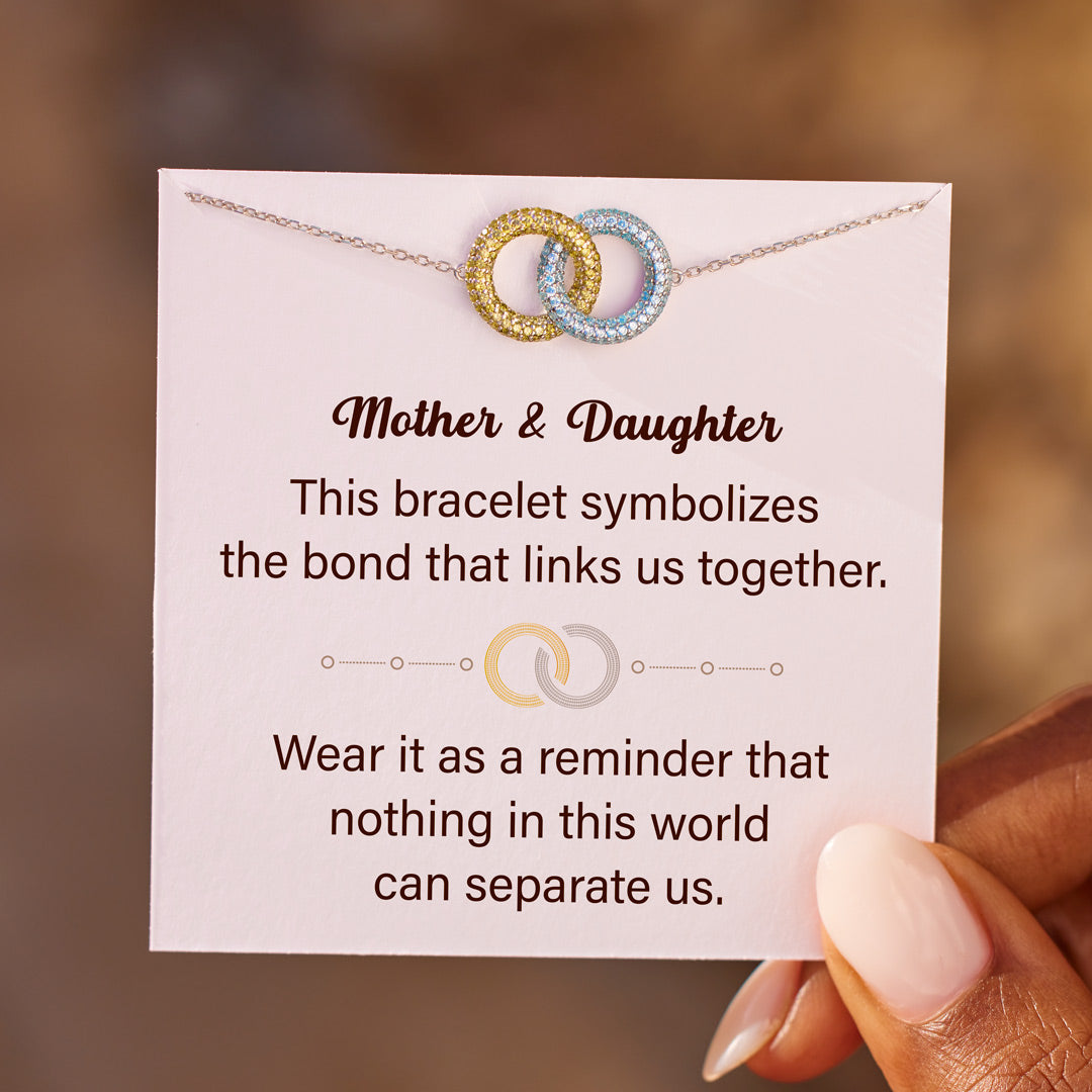 Bond Links Us Together Two Circle Birthstone Bracelet