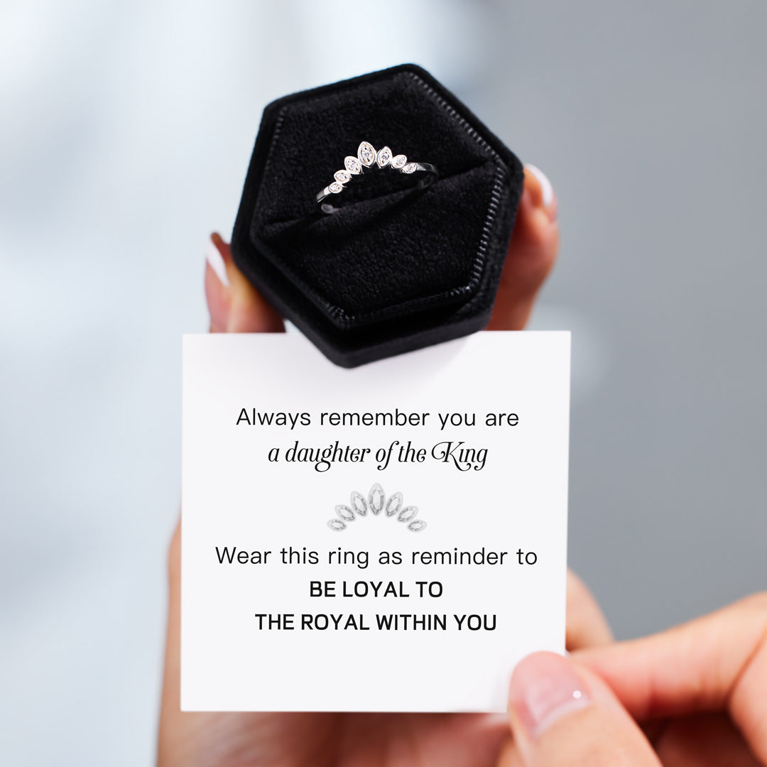 Daughter Of The King Curved Crown Ring