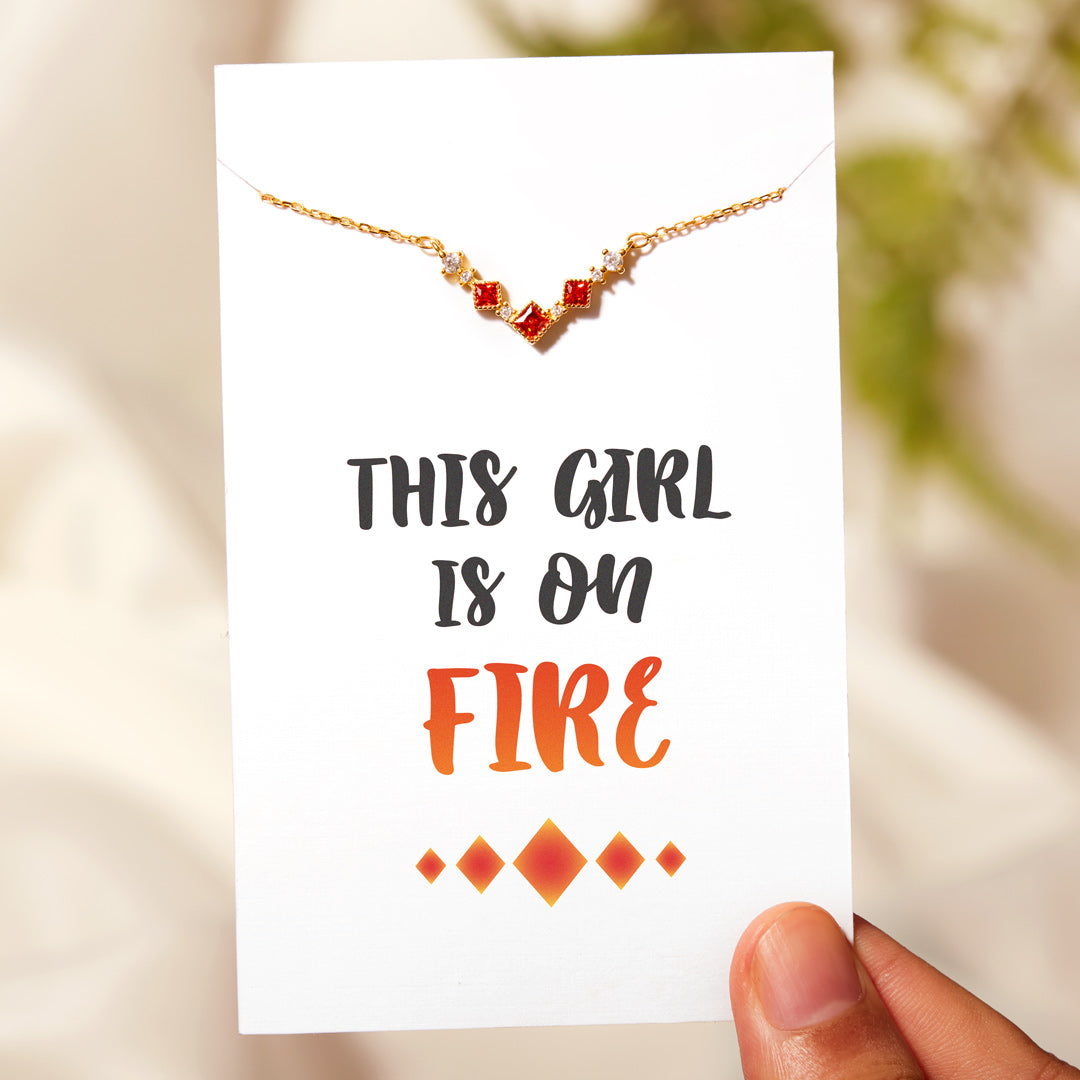 This Girl Is On Fire Flame Necklace
