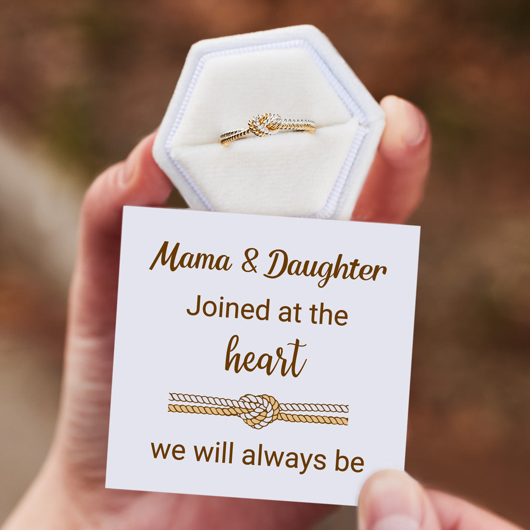 Mama & Daughter Joined Handcrafted Two Strand Knot Ring