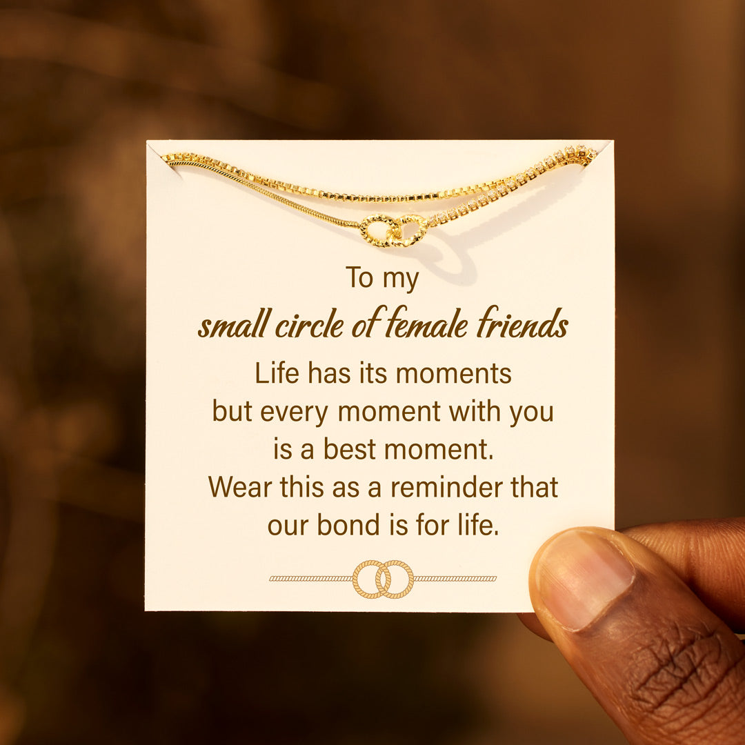 Small Circle Friendship Interlock Stacked Bracelet